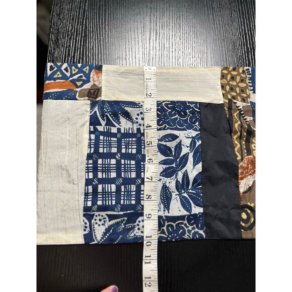 Patchwork/Multipattern Boho Silk Fringe Scarf - Picture 5 of 8